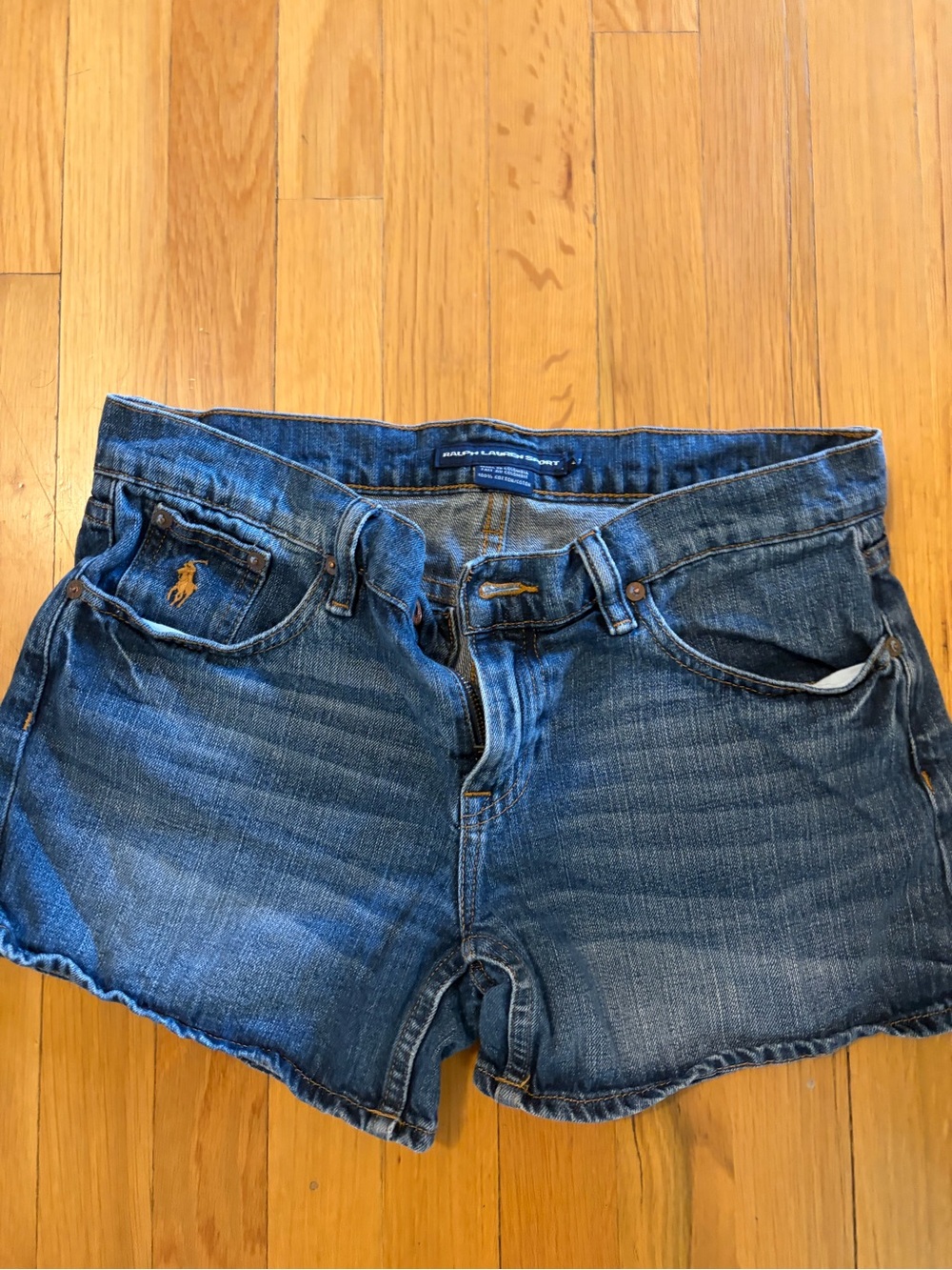 Ralph Lauren Sport Distressed Indigo Denim Women's Shorts